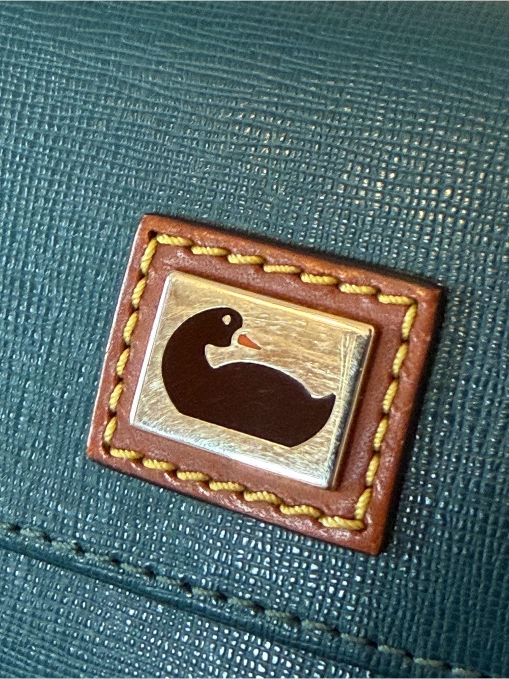 Dooney & Bourke Teal Saffiano Leather Wallet with Duck Emblem - Picture 8 of 9